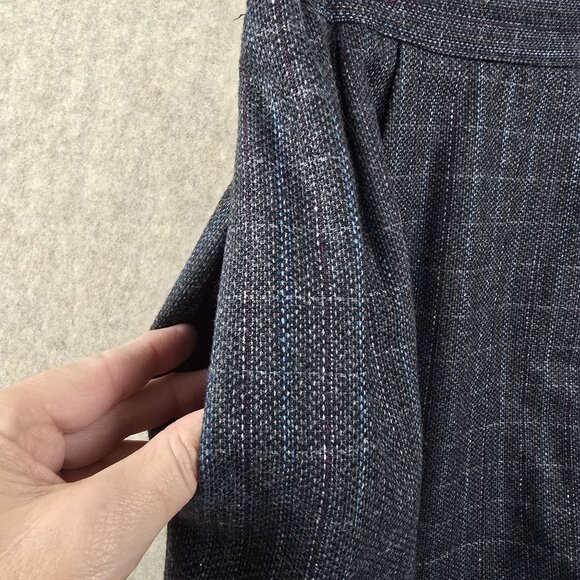 Mark Alexander Plaid Blazer Jacket & Skirt Set Gray Wool Blend Fully Lined - Picture 13 of 16